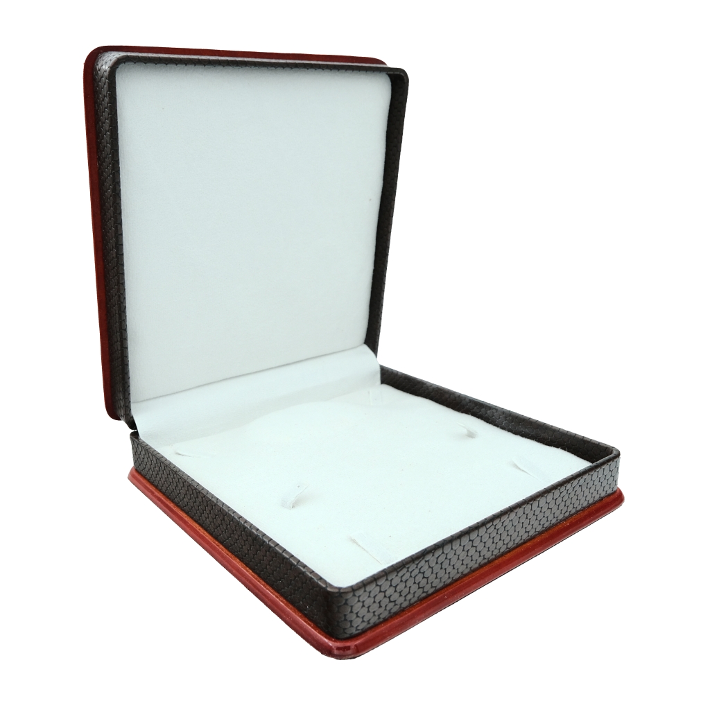 Teoman - Wooden Leather Coated Large Size Set Boxes 23x22cm